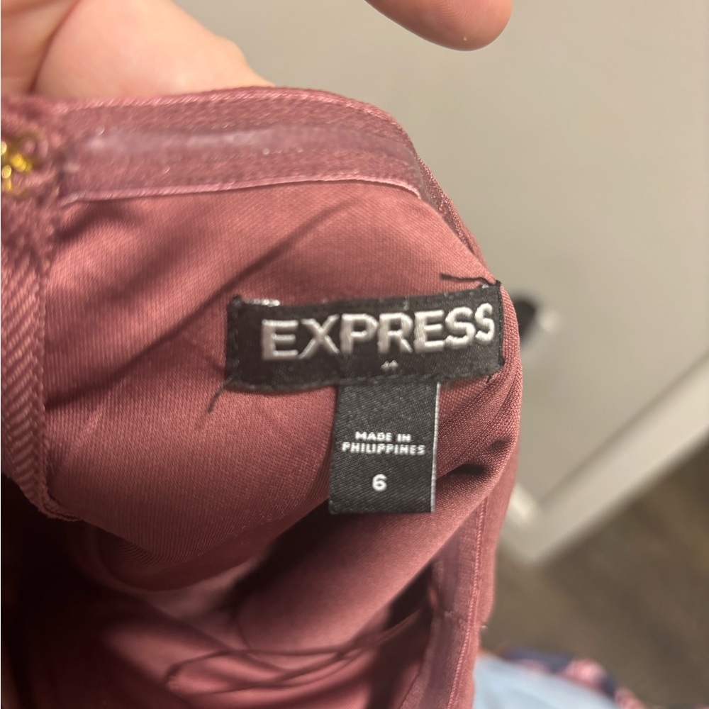 Express Mauve Strapless Jumpsuit - Picture 6 of 6
